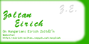 zoltan eirich business card